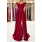 Long Red Off the Shoulder Prom Dress Formal Evening Gowns 901201