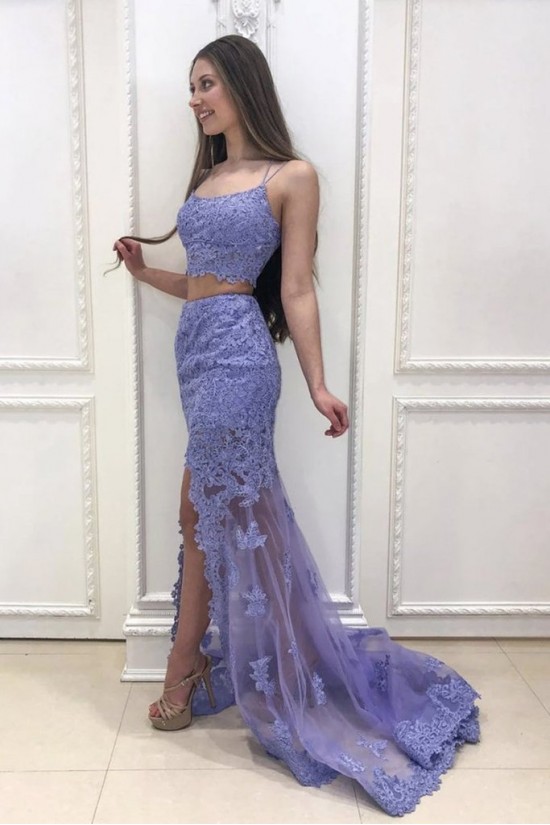 Lace Two Pieces Prom Dress Formal Evening Gowns 901203