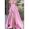 Long Satin Off the Shoulder Prom Dress Formal Evening Gowns 901204