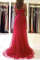 Long Red One Shoulder Lace and Tulle Prom Dress Formal Evening Gowns 901206 Long Red One Shoulder Lace and Tulle Prom Dress Formal Evening Gowns 901206