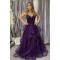 Long Beaded Purple Tulle Prom Dress Formal Evening Gowns 901207