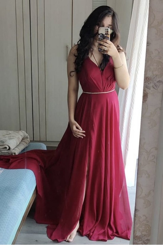 Long Chiffon V Neck Prom Dress Formal Evening Gowns 901212 Long Chiffon V Neck Prom Dress Formal Evening Gowns 901212