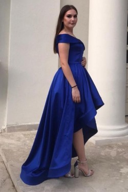 High Low Royal Blue Prom Dress Formal Evening Gowns 901213