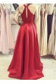Long Red Lace Prom Dress Formal Evening Gowns 901218