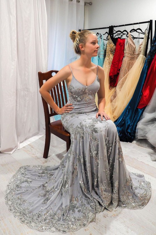 Mermaid Lace Spaghetti Straps Prom Dress Formal Evening Gowns 901220 Mermaid Lace Spaghetti Straps Prom Dress Formal Evening Gowns 901220