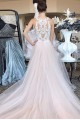 A-Line Lace and Tulle Long Prom Dress Formal Evening Gowns 901221 A-Line Lace and Tulle Long Prom Dress Formal Evening Gowns 901221