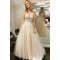 A-Line Lace and Tulle V Neck Prom Dress Formal Evening Gowns 901223