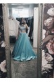 A-Line Long Blue Satin White Lace Prom Dress Formal Evening Gowns 901225 A-Line Long Blue Satin White Lace Prom Dress Formal Evening Gowns 901225