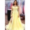 Long Yellow Lace Off the Shoulder Prom Dress Formal Evening Gowns 901229