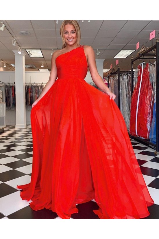 A-Line Long Red One Shoulder Prom Dress Formal Evening Gowns 901232 A-Line Long Red One Shoulder Prom Dress Formal Evening Gowns 901232