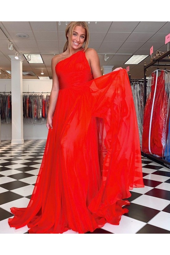 A-Line Long Red One Shoulder Prom Dress Formal Evening Gowns 901232 A-Line Long Red One Shoulder Prom Dress Formal Evening Gowns 901232
