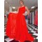 A-Line Long Red One Shoulder Prom Dress Formal Evening Gowns 901232