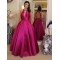 A-Line Long Satin Prom Dress Formal Evening Gowns 901233