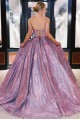A-Line Sparkle Long Strapless Prom Dress Formal Evening Gowns 901238