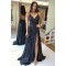 Long Black Sequin Tulle Prom Dress Formal Evening Gowns 901239