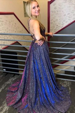 A-Line Sparkle Long Prom Dress Formal Evening Gowns 901241