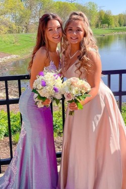 Elegant Mermaid Lace Spaghetti Straps Prom Dress Formal Evening Gowns 901247