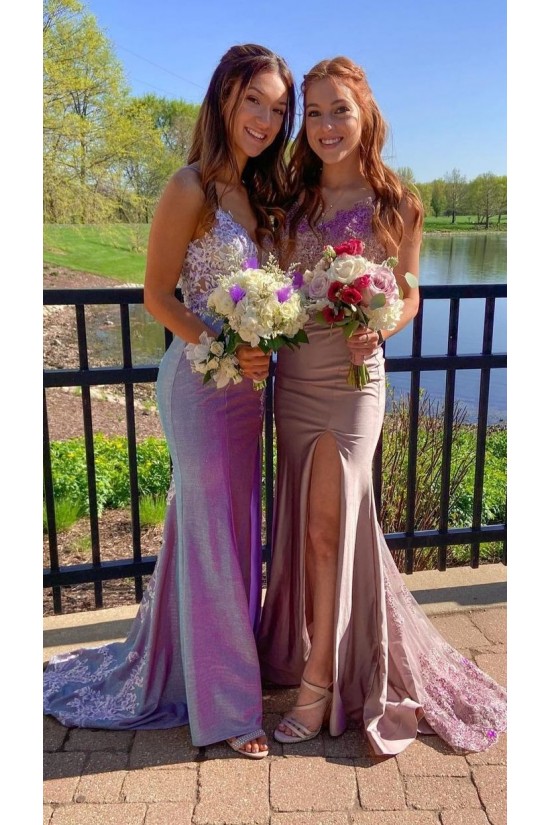 Elegant Mermaid Lace Spaghetti Straps Prom Dress Formal Evening Gowns 901247