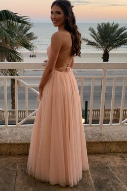 A-Line Lace and Tulle Prom Dress Formal Evening Gowns 901259