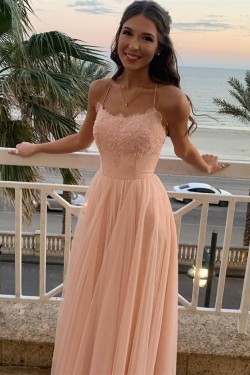 A-Line Lace and Tulle Prom Dress Formal Evening Gowns 901259