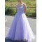 A-Line Lavender Lace and Tulle Long Prom Dress Formal Evening Gowns 901261