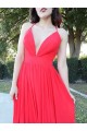 Elegant Long Red Chiffon Prom Dress Formal Evening Gowns 901264