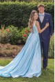 Long Blue Satin Prom Dress Formal Evening Gowns 901265 Long Blue Satin Prom Dress Formal Evening Gowns 901265