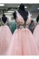 A-Line Long Pink Lace and Tulle Prom Dress Formal Evening Gowns 901267 A-Line Long Pink Lace and Tulle Prom Dress Formal Evening Gowns 901267