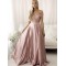 A-Line Off the Shoulder Two Pieces Lace Long Prom Dress Formal Evening Gowns 901274