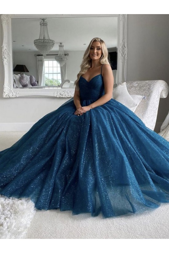 Long Blue Sparke Tulle Long Prom Dress Formal Evening Gowns 901280 Long Blue Sparke Tulle Long Prom Dress Formal Evening Gowns 901280