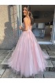 Long Pink Lace and Tulle Prom Dress Formal Evening Gowns 901281 Long Pink Lace and Tulle Prom Dress Formal Evening Gowns 901281