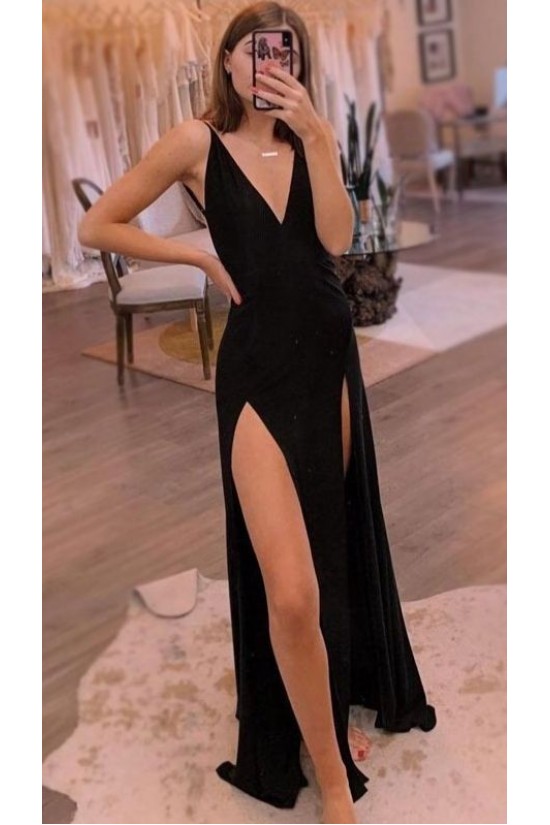 Long Black V Neck Prom Dress Formal Evening Gowns 901289 Long Black V Neck Prom Dress Formal Evening Gowns 901289