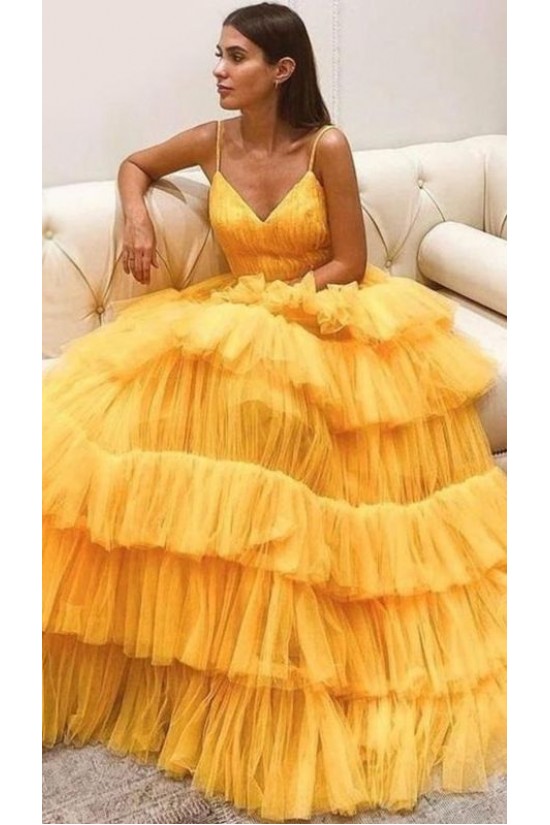 Long Yellow Spaghetti Straps Long Prom Dress Formal Evening Gowns 901290 Long Yellow Spaghetti Straps Long Prom Dress Formal Evening Gowns 901290
