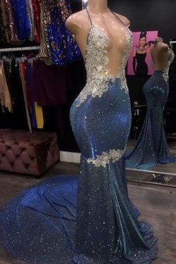 Mermaid Sparkle Long Lace Prom Dress Formal Evening Gowns 901291