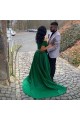 A-Line Long Green Off the Shoulder Beaded Prom Dress Formal Evening Gowns 901295