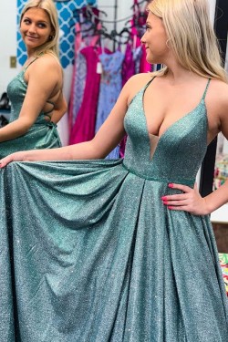 A-Line Sparkle Long Prom Dress Formal Evening Gowns 901300