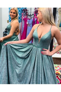 A-Line Sparkle Long Prom Dress Formal Evening Gowns 901300