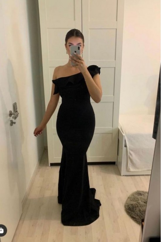 Long Black Mermaid One Shoulder Prom Dress Formal Evening Gowns 901302 Long Black Mermaid One Shoulder Prom Dress Formal Evening Gowns 901302