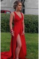 Long Red V Neck Prom Dress Formal Evening Gowns 901307 Long Red V Neck Prom Dress Formal Evening Gowns 901307