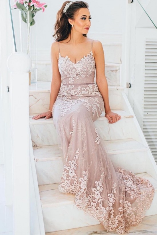 Mermaid Spaghetti Straps Lace Prom Dress Formal Evening Gowns 901309 Mermaid Spaghetti Straps Lace Prom Dress Formal Evening Gowns 901309