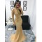 Long Gold Mermaid Beaded Prom Dress Formal Evening Gowns 901313
