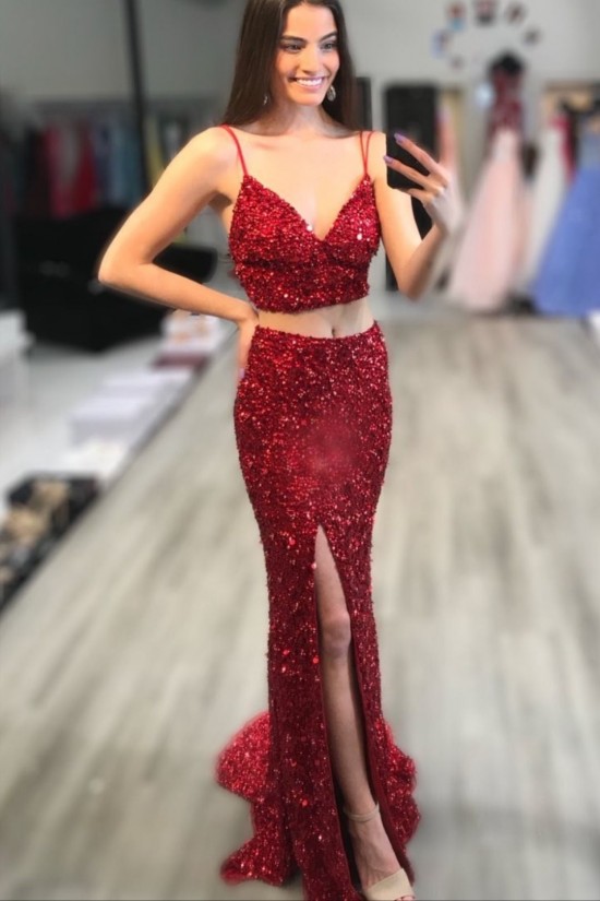 Two Pieces Sparkle Sequin Prom Dress Formal Evening Gowns 901325 Two Pieces Sparkle Sequin Prom Dress Formal Evening Gowns 901325