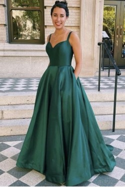 Simple Long Satin Prom Dress Formal Evening Gowns 901327