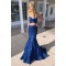 Long Royal Blue Mermaid Two Pieces Sparkle Prom Dress Formal Evening Gowns 901335