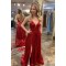 Long Red Sequin Tulle Prom Dress Formal Evening Gowns 901336