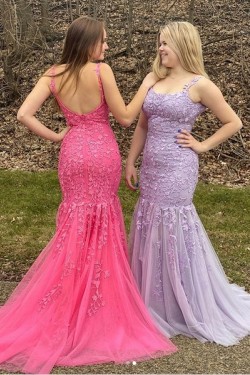 Elegant Mermaid Lace and Tulle Prom Dress Formal Evening Gowns 901342