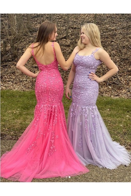 Elegant Mermaid Lace and Tulle Prom Dress Formal Evening Gowns 901342