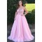 A-Line Long Pink Lace Prom Dress Formal Evening Gowns 901344