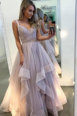 A-Line Tulle Prom Dress Formal Evening Gowns 901358