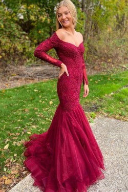 Elegant Mermaid Lace Long Prom Dress Formal Evening Gowns 901361